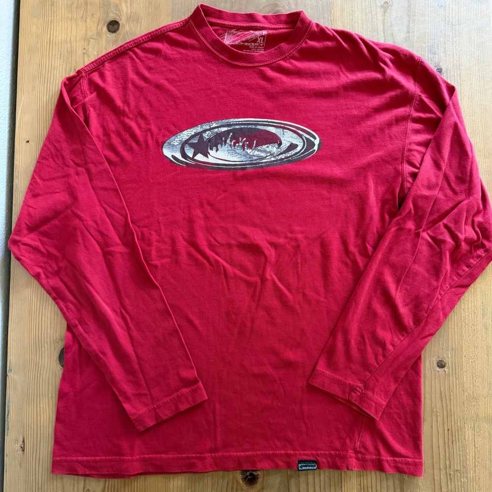 Oakley Long Sleeve Shirt Size XL Y2K Center Logo Cotton Fits Large
